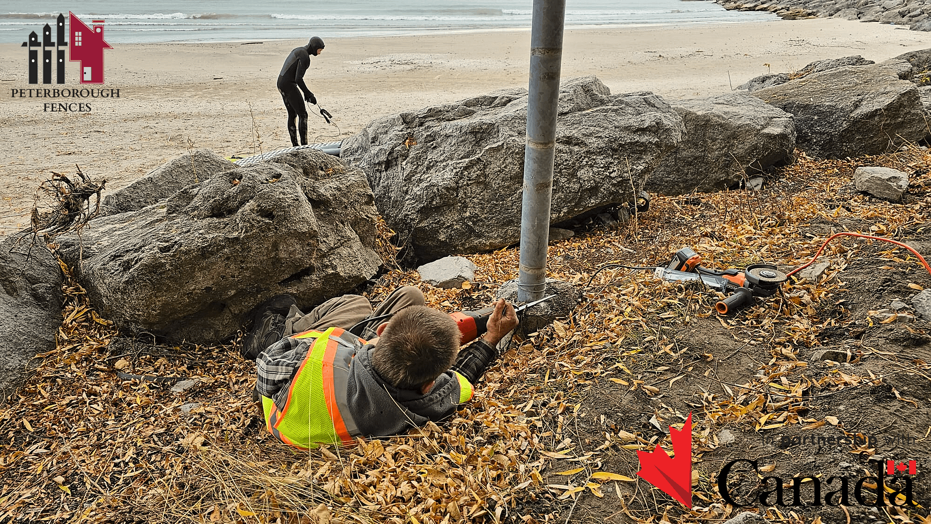 Commercial Chain Link fence job near beach